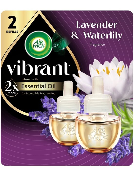 Air Wick Vibrant Lavender & Waterlily Plug-In Oil Refills 2 Pack Air Freshener - Picture 1 of 6